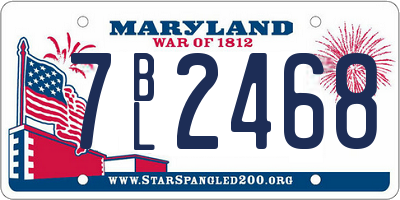 MD license plate 7BL2468