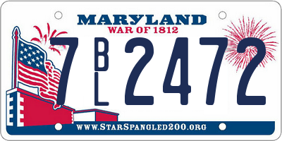 MD license plate 7BL2472