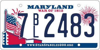 MD license plate 7BL2483