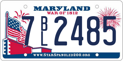 MD license plate 7BL2485