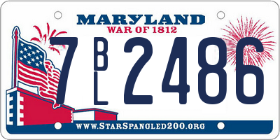 MD license plate 7BL2486