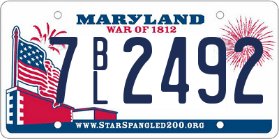 MD license plate 7BL2492