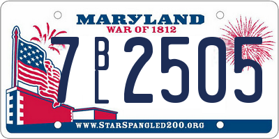 MD license plate 7BL2505