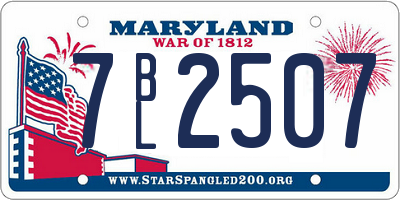MD license plate 7BL2507