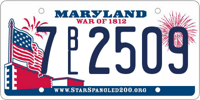 MD license plate 7BL2509