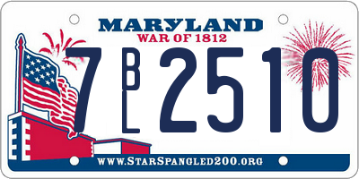 MD license plate 7BL2510