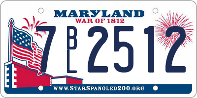 MD license plate 7BL2512