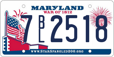 MD license plate 7BL2518