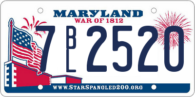 MD license plate 7BL2520