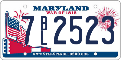MD license plate 7BL2523