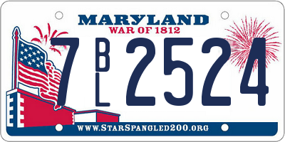 MD license plate 7BL2524