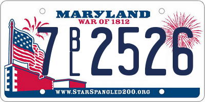 MD license plate 7BL2526