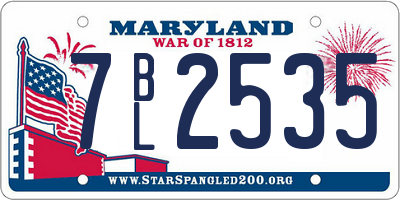 MD license plate 7BL2535