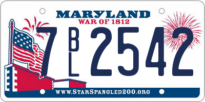 MD license plate 7BL2542