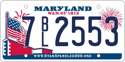 MD license plate 7BL2553