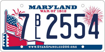 MD license plate 7BL2554