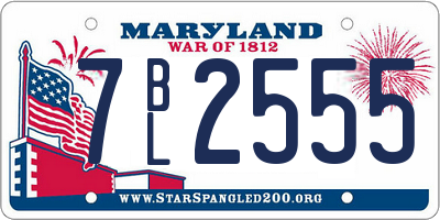 MD license plate 7BL2555