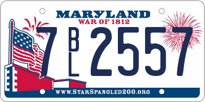 MD license plate 7BL2557