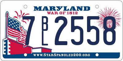 MD license plate 7BL2558