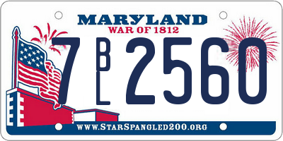 MD license plate 7BL2560