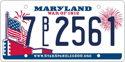 MD license plate 7BL2561