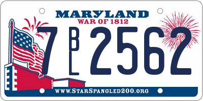 MD license plate 7BL2562