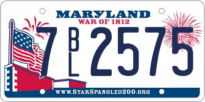 MD license plate 7BL2575