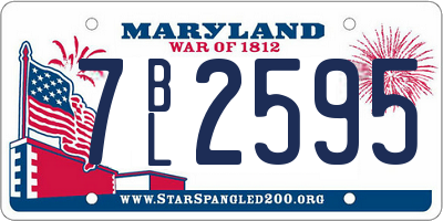 MD license plate 7BL2595