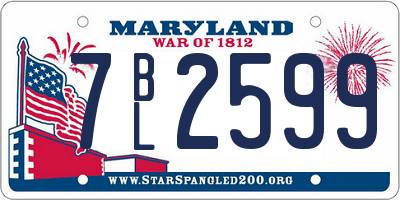 MD license plate 7BL2599
