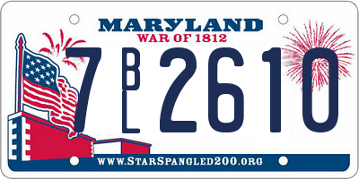 MD license plate 7BL2610