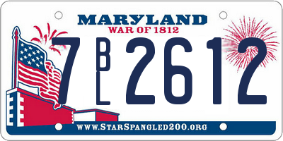 MD license plate 7BL2612