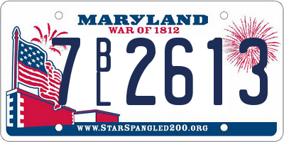 MD license plate 7BL2613