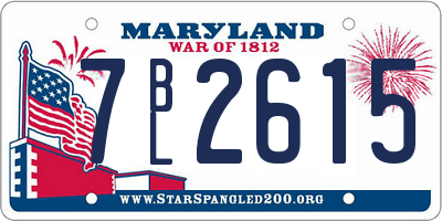 MD license plate 7BL2615