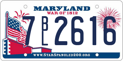MD license plate 7BL2616