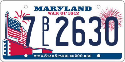 MD license plate 7BL2630