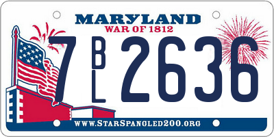 MD license plate 7BL2636