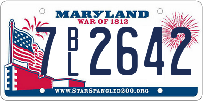 MD license plate 7BL2642