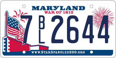 MD license plate 7BL2644