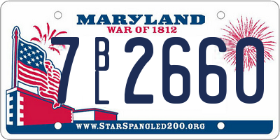 MD license plate 7BL2660