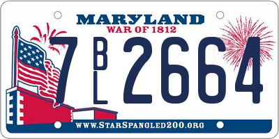 MD license plate 7BL2664