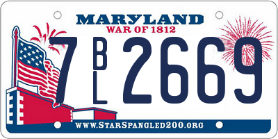 MD license plate 7BL2669
