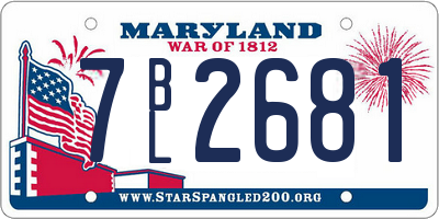 MD license plate 7BL2681