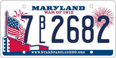 MD license plate 7BL2682