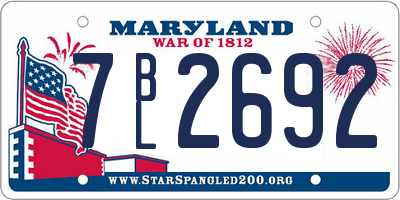 MD license plate 7BL2692