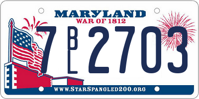 MD license plate 7BL2703