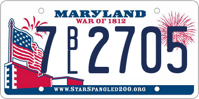 MD license plate 7BL2705