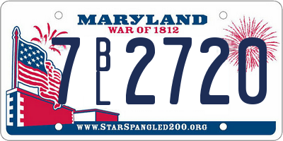 MD license plate 7BL2720