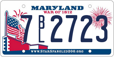 MD license plate 7BL2723