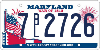 MD license plate 7BL2726
