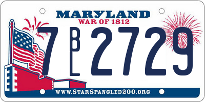 MD license plate 7BL2729